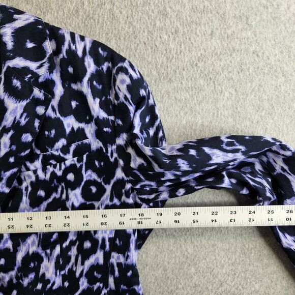Lafayette 148 Blazer Womens 8 Purple Leopard Print Spotted Office Carrer Church - Picture 12 of 15
